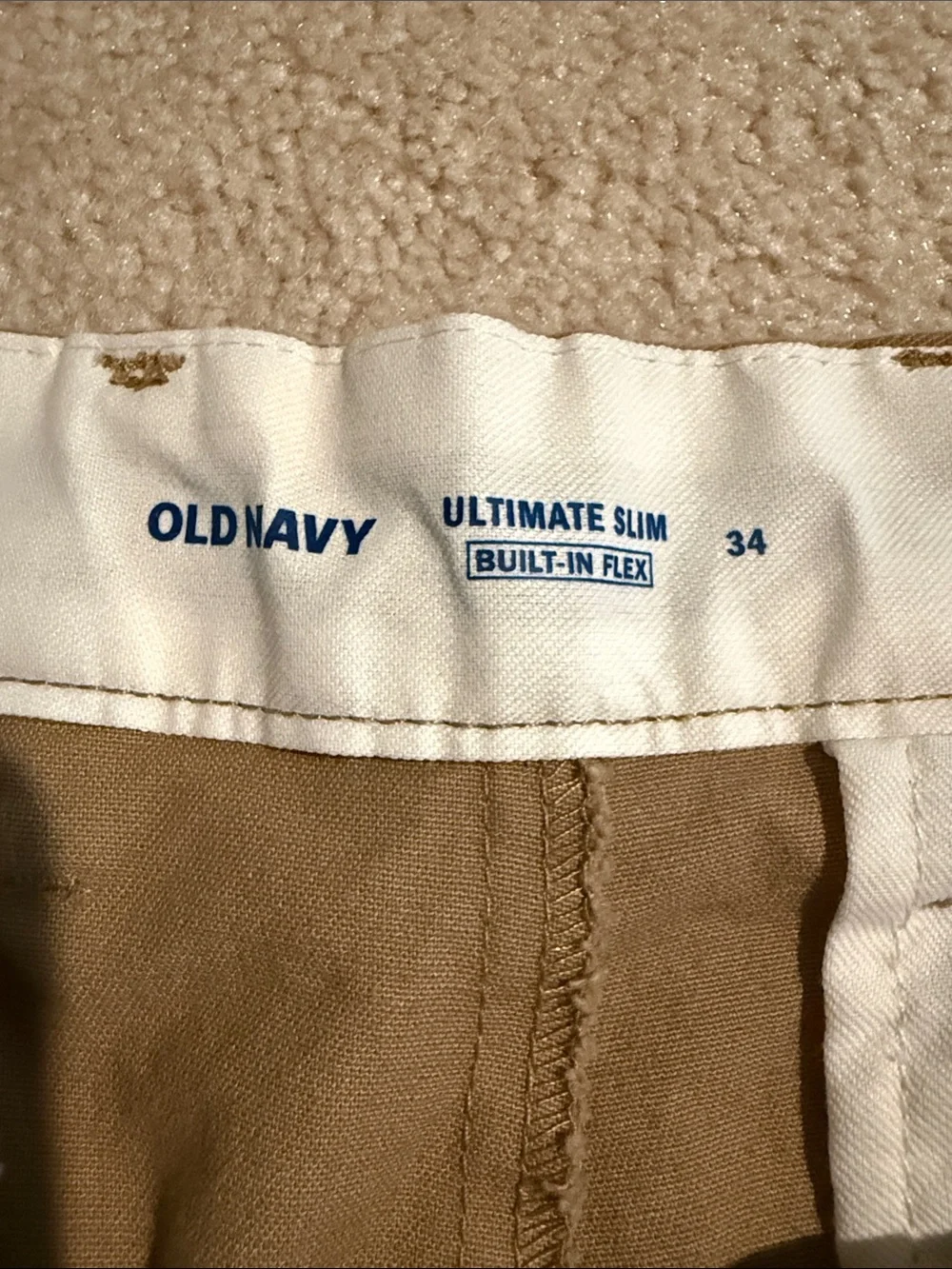 Old Navy Men's Khaki Flat-Front Ultimate Slim Built-in Flex Shorts